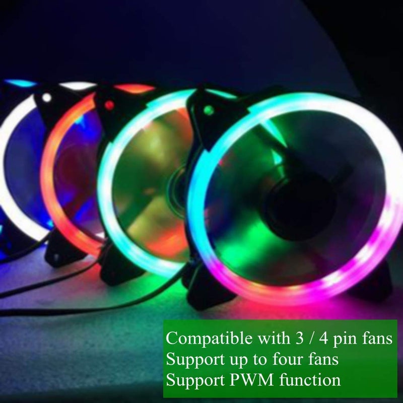 Pomya PWM Fan Hub, 4-Pin Computer CPU/Case Fan Power Multi Splitter Connector Cable Adapter for Computer Cooler Fans - Image 2